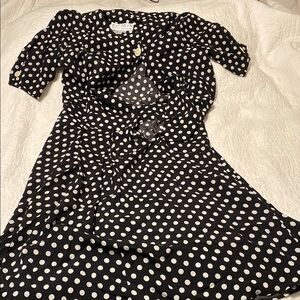 Bichon black and white polka dot dress